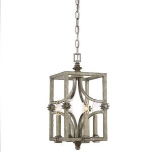 Savoy House silver caged lantern pendant